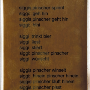 ‚siggis pinscher‘ – hommage à ernst jandl zu ‚ottos mops‘, gold