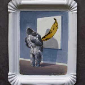 Monkey Man betrachtet Warhols Banane
